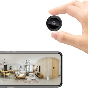 Mini Camera Espion sans Fil Invisible 1080P Caméra de Surveillance WiFi Intérieur/extérieur sans Fil Micro Caméra Espion a Distance Discrete Enregistreur Spy Cam Cachée avec Détection de Mouvement