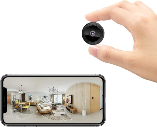 Mini Camera Espion sans Fil Invisible 1080P Caméra de Surveillance WiFi Intérieur/extérieur sans Fil Micro Caméra Espion a Distance Discrete Enregistreur Spy Cam Cachée avec Détection de Mouvement