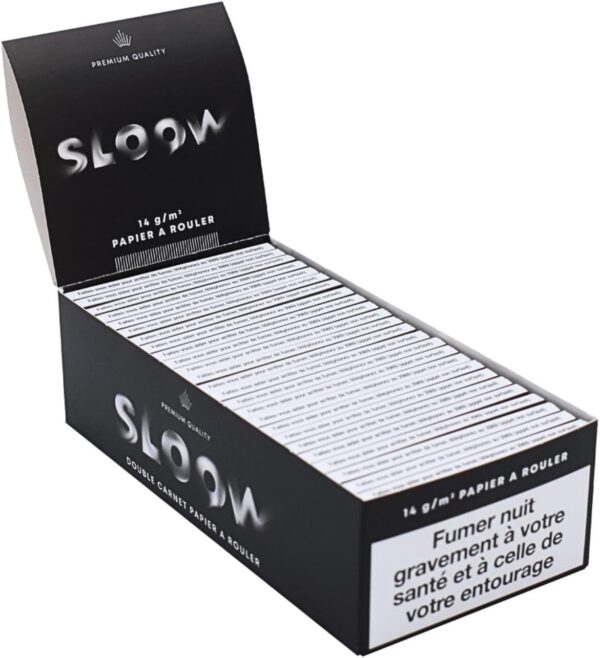 SLOOW Lot de 25 Double Carnets de Feuilles à Rouler, 25 Paquets de 100 Papiers à Rouler, 2500 Feuilles, Qualité Premium, Préservation des Saveurs, Marque Française, 40682014