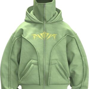 Uwdiohq Manteau À Capuche pour Homme Manteau en Coton À Double Capuche Veste Vintage Style Officier pour Homme Manteau À Fermeture Éclair avec Poches Et Imprimé Style Déconstruit