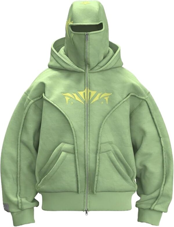 Uwdiohq Manteau À Capuche pour Homme Manteau en Coton À Double Capuche Veste Vintage Style Officier pour Homme Manteau À Fermeture Éclair avec Poches Et Imprimé Style Déconstruit