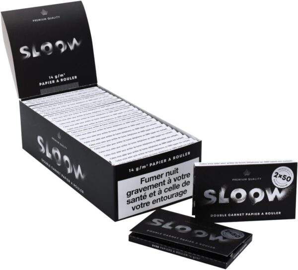 SLOOW Lot de 25 Double Carnets de Feuilles à Rouler, 25 Paquets de 100 Papiers à Rouler, 2500 Feuilles, Qualité Premium, Préservation des Saveurs, Marque Française, 40682014 – Image 3
