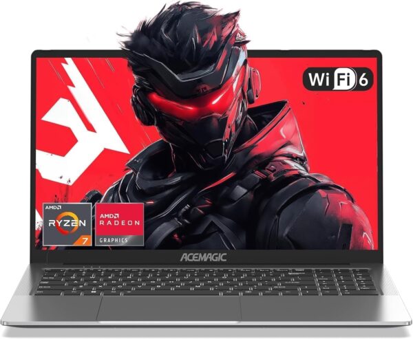 ACEMAGIC 16,1'' Ordinateur Portable AMD avec Boîtier en Métal Ryzen 7 5700U(8C/16T,4,3GHz) Clavier Rétroéclairage PC Portables 16Go Ram Sodimm DDR4x2,512Go M.2 SSD,WiFi 6,BT5.2,Type C