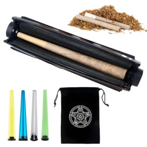 HomeDejavu Rouleur de joint,110mm Machine à rouler,Machine a rouler joint,Rouleuse à cigarette,4 Pièces Tube à Cigarettes en Plastique,Pour tabac à rouler, avec pochette en velours noir