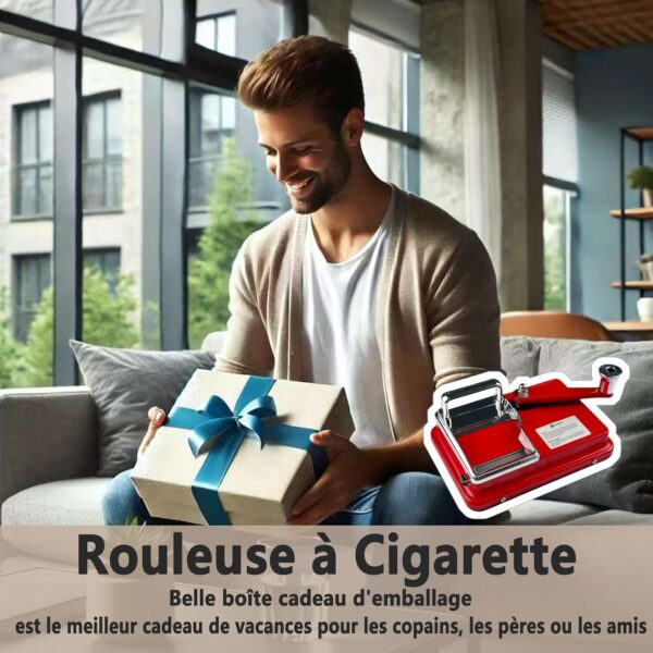 JIUJITSAW Rouleuse à Cigarette Portable, Machine à Rouler Les Cigarettes Durable et Compacte – Idéal comme Cadeau pour Homme – Tubeuse à Cigarette 8 mm, Machine à Rouler Joint Efficace (Rouge) – Image 5