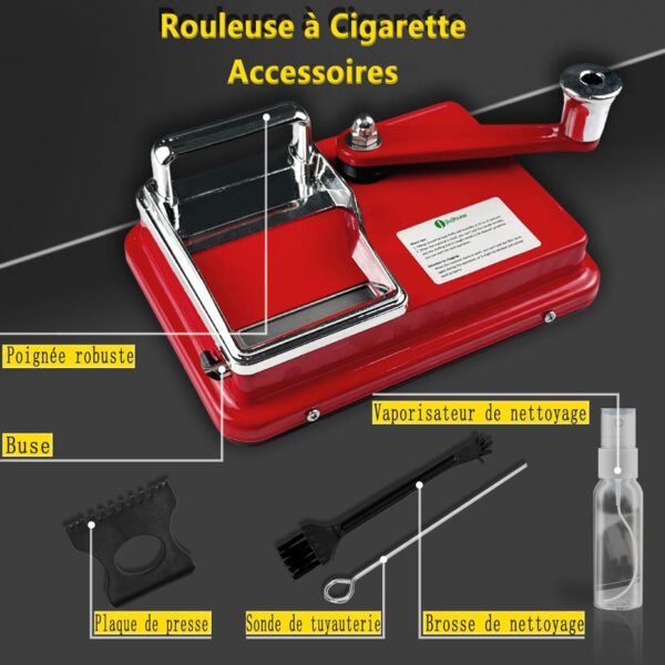 JIUJITSAW Rouleuse à Cigarette Portable, Machine à Rouler Les Cigarettes Durable et Compacte – Idéal comme Cadeau pour Homme – Tubeuse à Cigarette 8 mm, Machine à Rouler Joint Efficace (Rouge) – Image 2