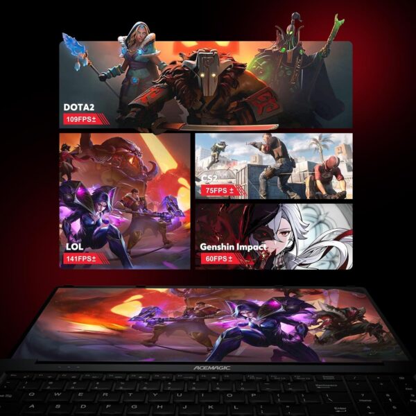 ACEMAGIC 16,1'' Ordinateur Portable AMD avec Boîtier en Métal Ryzen 7 5700U(8C/16T,4,3GHz) Clavier Rétroéclairage PC Portables 16Go Ram Sodimm DDR4x2,512Go M.2 SSD,WiFi 6,BT5.2,Type C – Image 8