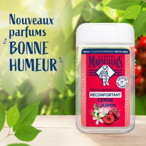 Le Petit Marseillais | Gel Douche Extra Doux Réconfortant Cerise & Jasmin (flacon de 250 ml) – 92% d'ingrédients d'origine naturelle – pH neutre pour la peau et sans colorant