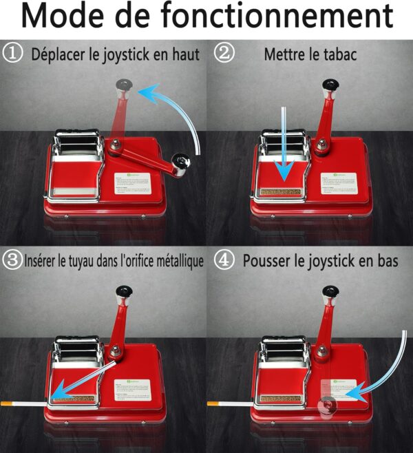 JIUJITSAW Rouleuse à Cigarette Portable, Machine à Rouler Les Cigarettes Durable et Compacte – Idéal comme Cadeau pour Homme – Tubeuse à Cigarette 8 mm, Machine à Rouler Joint Efficace (Rouge) – Image 3
